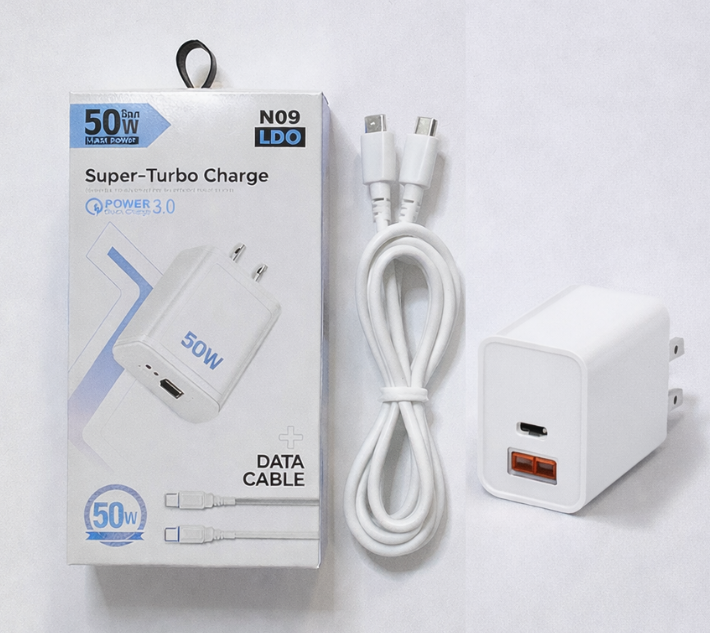 CARGADOR SUPER RAPIDO TIPO C Y A DE 50W